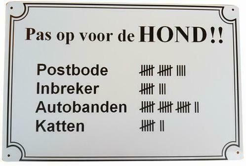 Pas op voor de hond reclamebord, Verzamelen, Merken en Reclamevoorwerpen, Nieuw, Verzenden