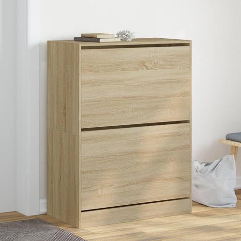 vidaXL Schoenenkast met 2 klaplades 80x42x108 cm sonoma, Huis en Inrichting, Kasten | Schoenenrekken, Nieuw, Verzenden