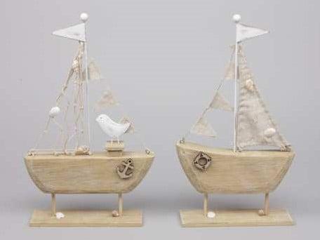 Zeilschip Hout Staand Maritiem Set 2 stuks 16x30,5 cm, Hobby en Vrije tijd, Knutselen, Nieuw, Ophalen of Verzenden