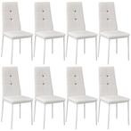Eetkamerstoelen, kunstleer met strass steentjes - wit, Set v, Huis en Inrichting, Stoelen, Verzenden, Nieuw