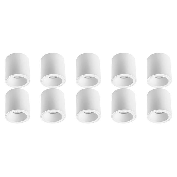 Opbouwspot 10 Pack - Pragmi Cliron Pro - GU10 Fitting -, Huis en Inrichting, Lampen | Spots, Plafondspot of Wandspot, Nieuw, Led
