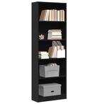 vidaXL Boekenkast 60x24x176 cm bewerkt hout zwart, Huis en Inrichting, Kasten | Boekenkasten, Verzenden, Nieuw, Overige houtsoorten