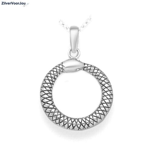Zilveren ouroboros slang kettinghanger, Sieraden, Tassen en Uiterlijk, Kettinghangers, Nieuw, Verzenden