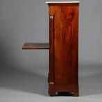 Empire secretaire abattant of klepbureau in mahonie met bron, Ophalen of Verzenden