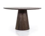 Eettafel Aron Rond  130 - Bruin | Eleonora, Huis en Inrichting, Tafels | Eettafels, Ophalen of Verzenden, Nieuw
