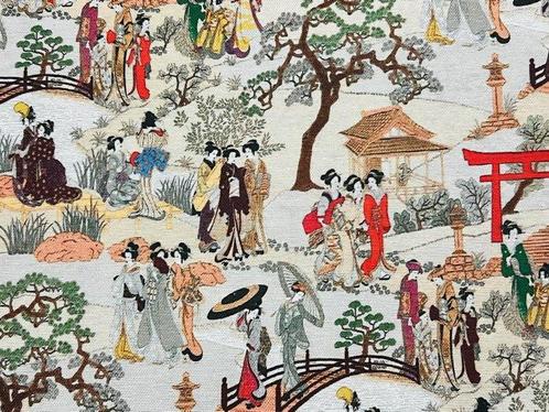 Oosterse elegantie: de stof Japanese Walk voor een, Antiek en Kunst, Antiek | Kleden en Textiel