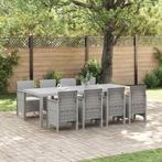 vidaXL Tuin Eetset 9 pcs Wit Polypropyleen, Tuin en Terras, Verzenden, Nieuw