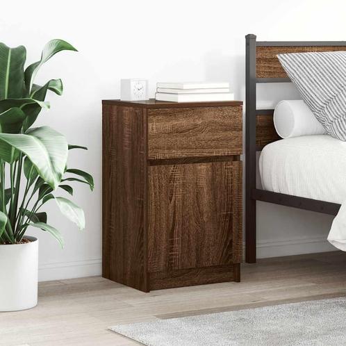 vidaXL Nachtkastje 39x35x65 cm bewerkt hout bruin eikenkleur, Huis en Inrichting, Slaapkamer | Nachtkastjes, Nieuw, Hout, Verzenden