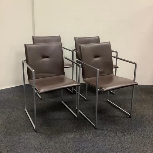 Tweedehands complete set van 4 stuks ARCO frame, Huis en Inrichting, Stoelen, Gebruikt, Leer, Ophalen of Verzenden