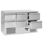 GGM Gastro | Koelwerkbank ECO - 1370x700mm - met 6 laden |, Verzenden, Nieuw in verpakking, RVS Meubilair