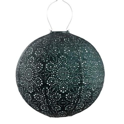 Solar Lampion Round - Fiore Green - 40 cm (tuinverlichting), Tuin en Terras, Buitenverlichting, Waterbestendig, Led, Zonne-energie