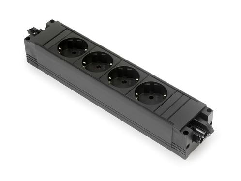 Bachmann Tredebasis 4x 230V RA GST In/Uit Zwart (Europese, Doe-het-zelf en Verbouw, Elektra en Kabels, Overige typen, Nieuw, Verzenden