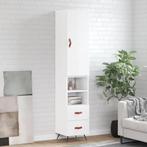 vidaXL buffetkast 34,5x34x180 cm bewerkt hout hoogglans wit, Huis en Inrichting, Kasten | Buffetkasten, Minder dan 50 cm, Verzenden