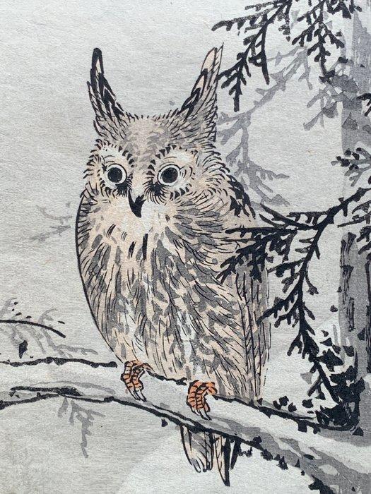 Horned Owl on a Snowy Branch - Kno Bairei (1844–1895) -, Antiek en Kunst, Antiek | Overige Antiek