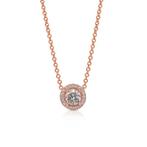 Ketting met hanger - 14 karaat Roségoud -  1.07ct. tw.