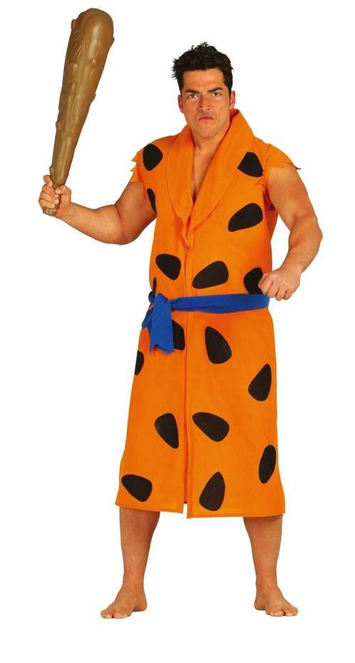 Fred Flintstone Kostuum Zwart Oranje Heren, Kleding | Heren, Carnavalskleding en Feestkleding, Nieuw, Verzenden