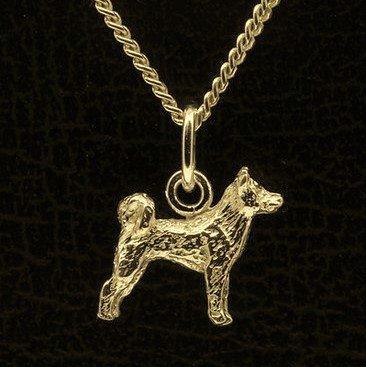 Gouden Akita Inu ketting hanger - klein, Sieraden, Tassen en Uiterlijk, Kettinghangers, Verzenden