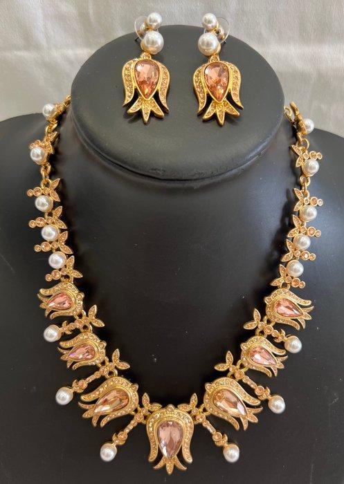 Oscar De La Renta - Gemengde edelstenen - Goudkleurig tin -, Antiek en Kunst, Curiosa en Brocante