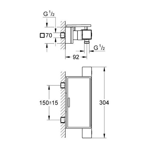 Cube Douchekraan Thermostatisch Met Koppelingen Met Tray, Doe-het-zelf en Verbouw, Sanitair, Ophalen of Verzenden
