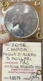 Canada. 5 Dollars 2016 1 Oz .999 Foglia d’Acero (Zonder