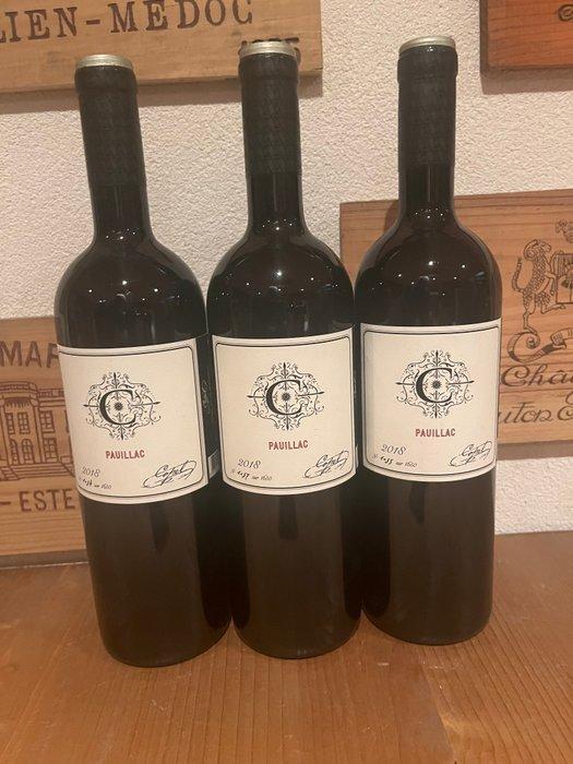 2018 Copel - Pauillac - 3 Flessen (0.75 liter), Verzamelen, Wijnen