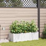 vidaXL Tuinplanten 1 pc Basketweave met opslag Wit 120 x 40, Verzenden, Nieuw, Metaal, Minder dan 60 cm
