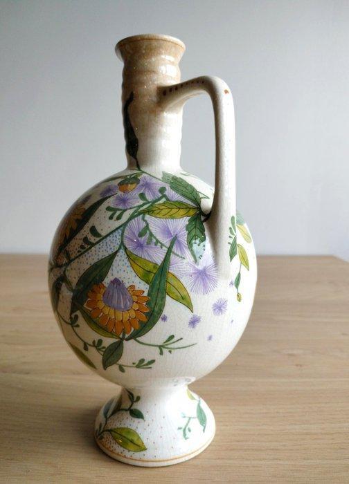 Plateelbakkerij Zuid-Holland - P-Decor - Kruik - Bloemen en, Antiek en Kunst, Antiek | Glas en Kristal