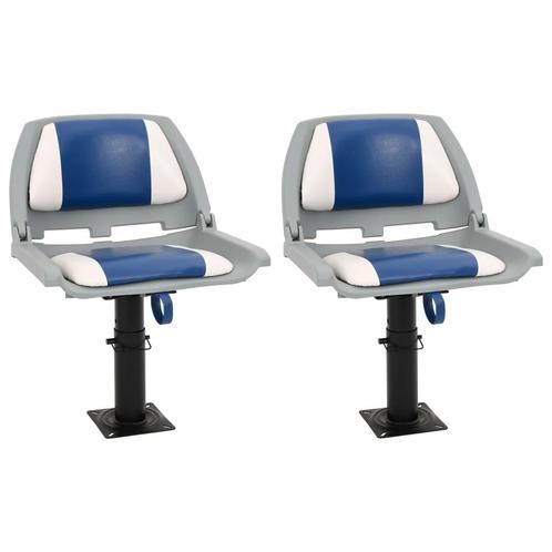vidaXL 4-delige Bootstoelenset inklapbaar 48x51x41 cm blauw, Watersport en Boten, Bootonderdelen, Nieuw, Verzenden