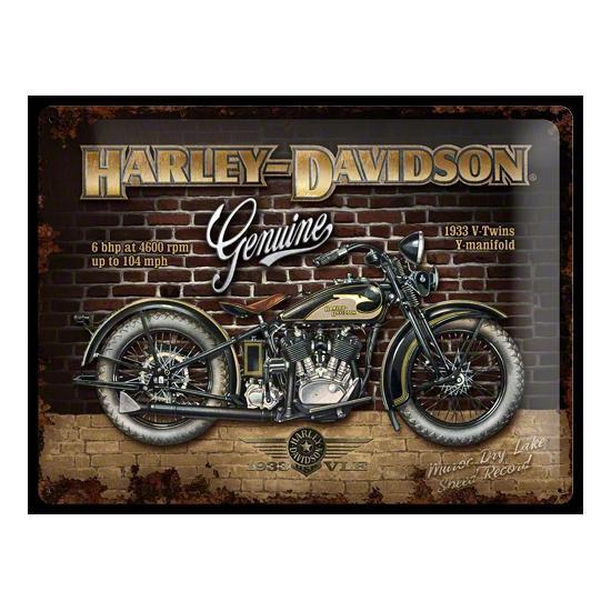 Tinnen plaatje Harley Davidson Genuine 30 x 40 cm - Metale.., Hobby en Vrije tijd, Feestartikelen, Ophalen of Verzenden