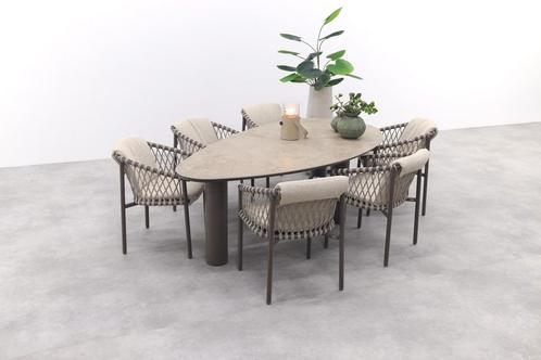 4 Seasons Allora/Arizona organische tuinset 240x120 cm. -, Tuin en Terras, Tuinsets en Loungesets, Tuinset, Nieuw, Rvs, Verzenden