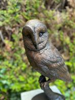 Prachtige Bronzen Kerkuil- Uil  - Interieur - Tuinbeeld, Verzenden, Nieuw, Metaal, Dierenbeeld