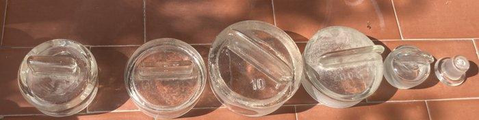 Apothekerspot (33) - Glas - 27 potjes 6 dopjes, Antiek en Kunst, Curiosa en Brocante
