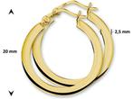 Marie Celeste oorringen vierkante buis - 20 mm - Goud, Verzenden, Nieuw