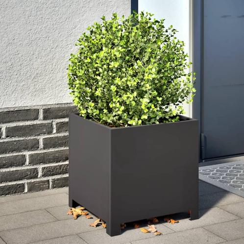 vidaXL Plantenbakken 2 st 40x40x40 cm staal zwart, Tuin en Terras, Bloempotten, Nieuw, Verzenden