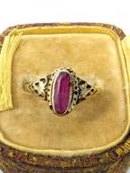Zonder Minimumprijs - Ring - 18 karaat Geel goud Robijn, Sieraden, Tassen en Uiterlijk, Antieke sieraden