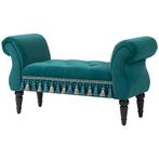 Bankje- bankachtig - gewatteerd – vintage - groen, Huis en Inrichting, Banken | Bankstellen, Ophalen of Verzenden, Nieuw, Stof