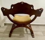 Fauteuil - Italiaanse Savonarola – Houtbewerking en fluwelen