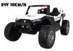 24V Beach buggy Wit, High speed 15km/h, 2 zitter, 2.4ghz 4WD, Kinderen en Baby's, Nieuw, Ophalen of Verzenden