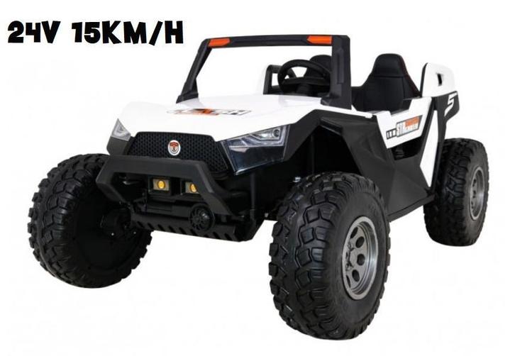 24V Beach buggy Wit, High speed 15km/h, 2 zitter, 2.4ghz 4WD, Kinderen en Baby's, Speelgoed | Buiten | Accuvoertuigen, Nieuw, Ophalen of Verzenden