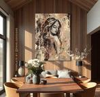 Grootformaat kunstwerk op doek met aluminium lijst, Antiek en Kunst, Verzenden