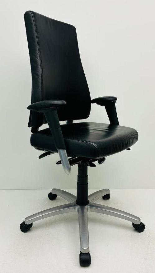 Bureaustoel BMA Axia Pro max zwart leer, 4 jaar garantie, Huis en Inrichting, Bureaustoelen, Bureaustoel, Zwart, Gebruikt, Ergonomisch