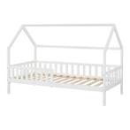 Kinderbed Ydre huisbed met bedbodem 90x200 cm wit [en.casa], Huis en Inrichting, Slaapkamer | Bedden, Verzenden, Nieuw