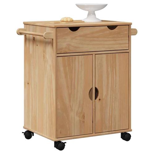 vidaXL Keukentrolley OTTA 59x45x80 cm massief grenenhout, Huis en Inrichting, Keuken | Keukenbenodigdheden, Nieuw, Verzenden