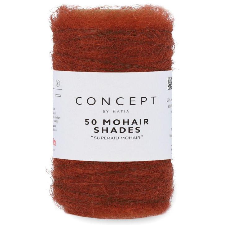 Katia Concept 50 Mohair Shades - 49 roestbruin - Mohair Ga, Hobby en Vrije tijd, Breien en Haken, Ophalen of Verzenden