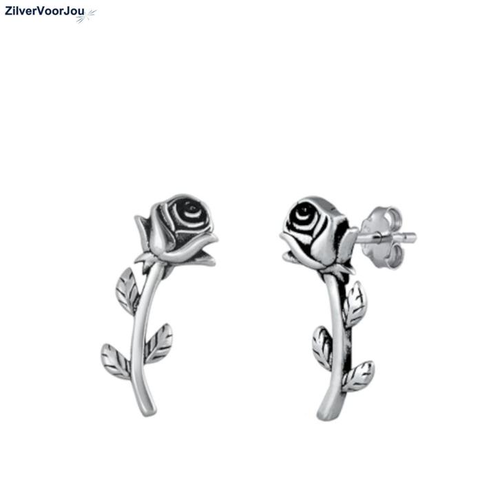 Zilveren roos oorstekers, Sieraden, Tassen en Uiterlijk, Oorbellen, Nieuw, Verzenden