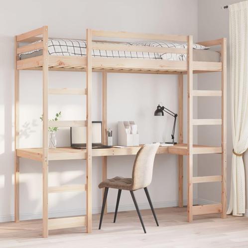 vidaXL Hoogslaper zonder matras massief grenenhout 80x200 cm, Huis en Inrichting, Slaapkamer | Bedden, 80 cm, 200 cm, Bruin, Eenpersoons