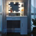 Schminktafel / kaptafel Zoey - Wit - Incl. Spiegel &amp; LED lam, Verzenden, Nieuw