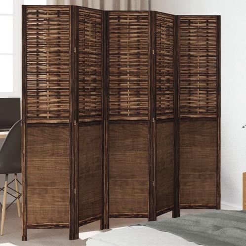 vidaXL Kamerscherm met 5 panelen massief paulowniahout, Huis en Inrichting, Woonaccessoires | Kamerschermen, Nieuw, Verzenden