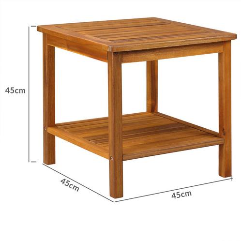 Washington hardhouten bijzettafel 45x45 cm (Tafels) (Tafels), Tuin en Terras, Tuintafels, Nieuw, Verzenden