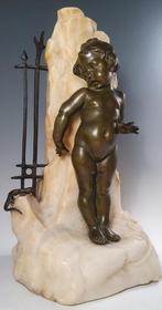 Henri Pernot (1859-1937) - sculptuur, Lenfant au lézard -, Antiek en Kunst, Antiek | Keramiek en Aardewerk